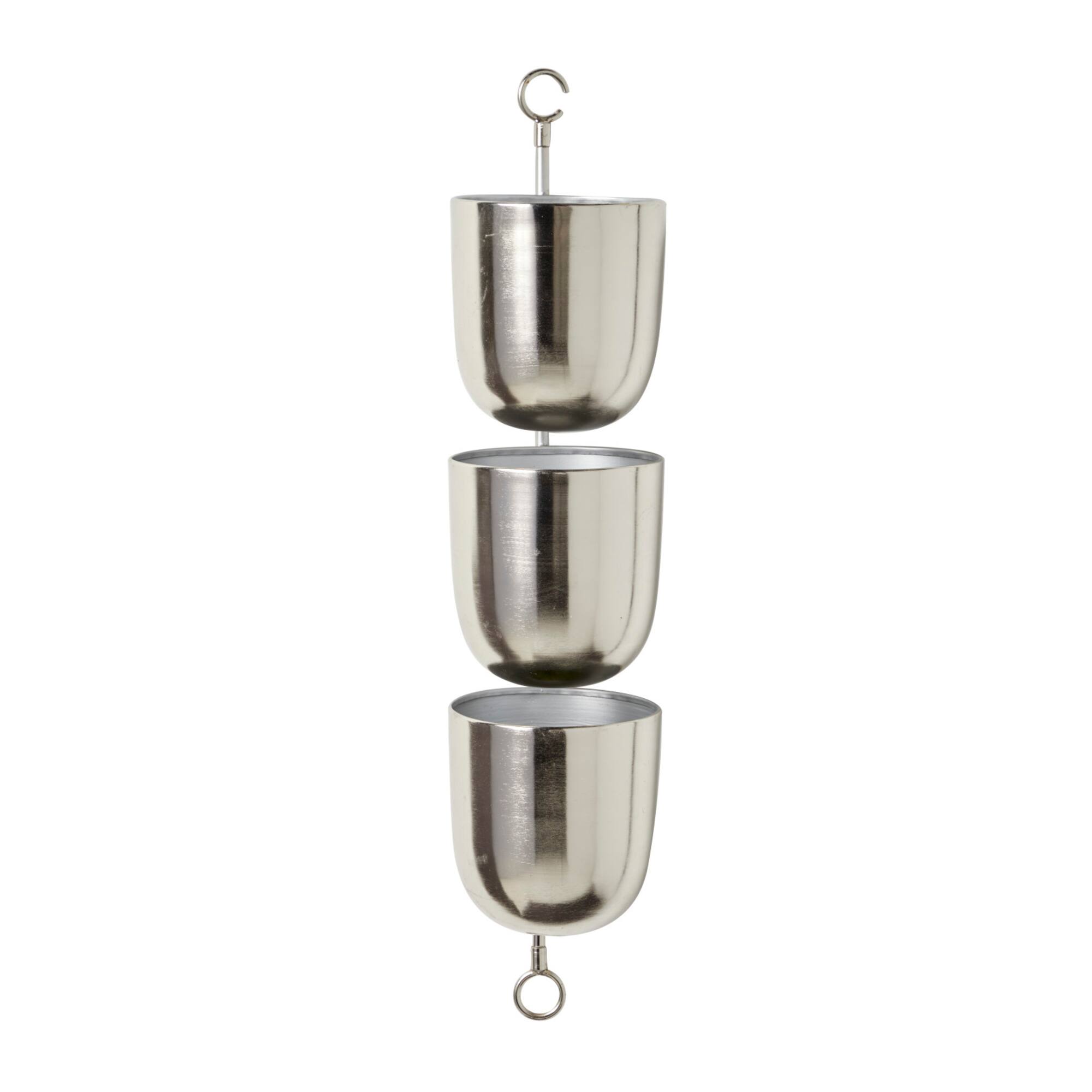 25" Silver Metal Contemporary Wall Planter